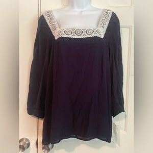 Nanette Lepore Navy blue XL blouse with long sleeves.